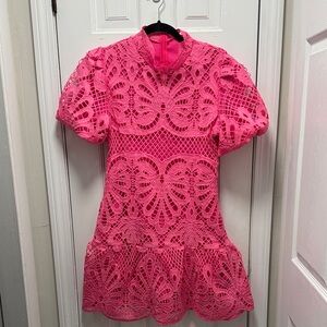 Elegant Pink Lace Formal Dress